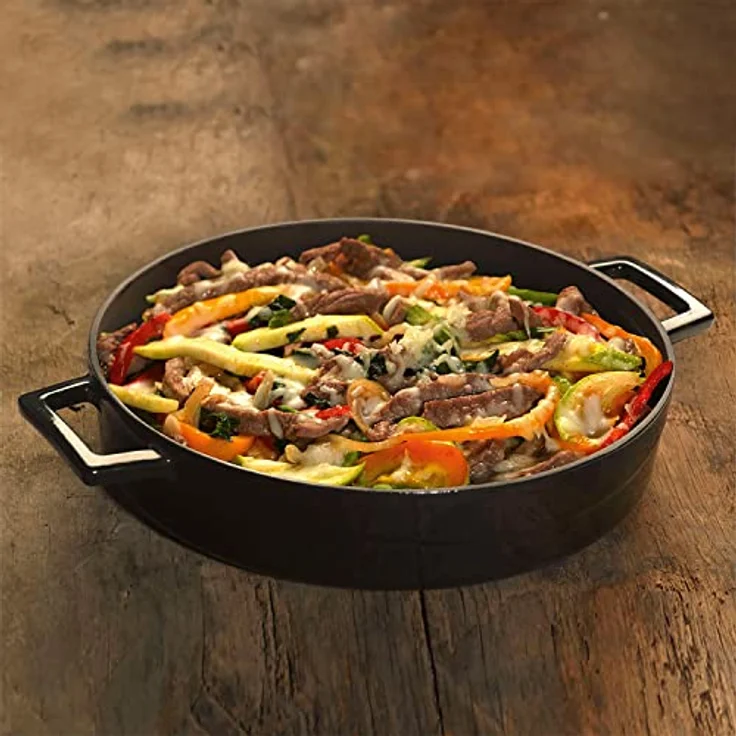 LAVA Signature Mehrzweck-Schmorofen aus emailliertem Gusseisen, 3 1/2 Quart, Obsidian-Schwarz – Bild 5