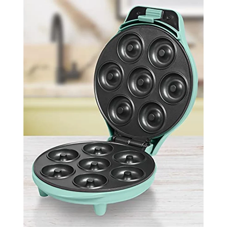 Bestron ADM218SDM Donutmaker, im Retro Design, 700W, Antihaftbeschichtung , Backampel, Kunststoff, Metall, mint – Bild 3