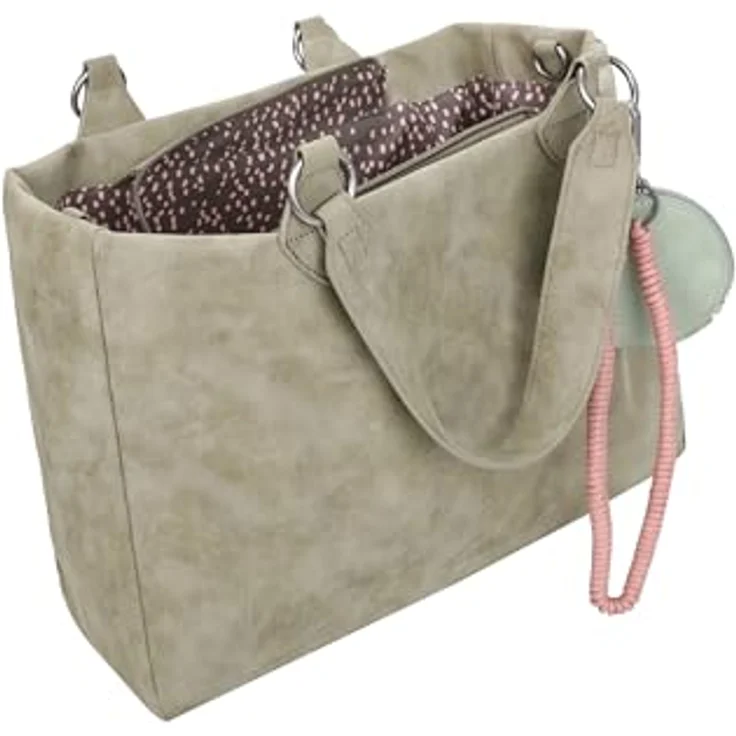 Fritzi aus Preußen Izzy Vintage Shopper Tasche, 42 cm, oliv, 100% Polyurethan – Bild 6