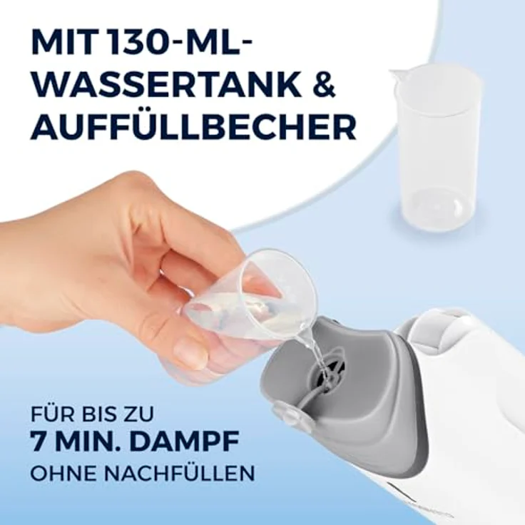 CLEANmaxx 2in1-Dampfbürste, effiziente Steam-Funktion mit 1200 Watt, kurzer Vorheizzeit und 130-ml-Wassertank – Bild 8