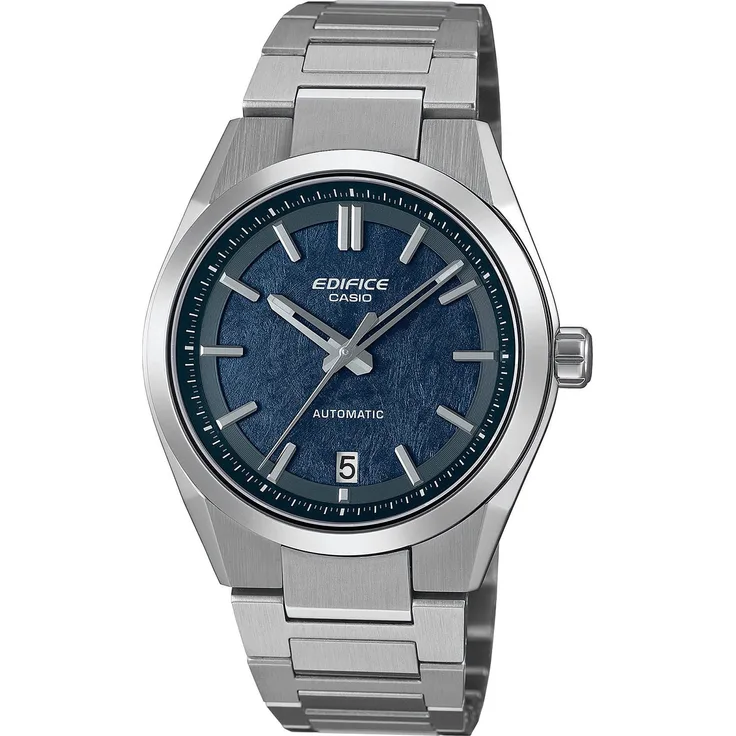 Casio EFK-100D-2AER Edifice Herrenuhr Automatik Stahl/Blau, mechanisches Uhrwerk, 40 Stunden Gangreserve, kratzfestes Saphirkristallglas, wasserdicht bis 10 bar