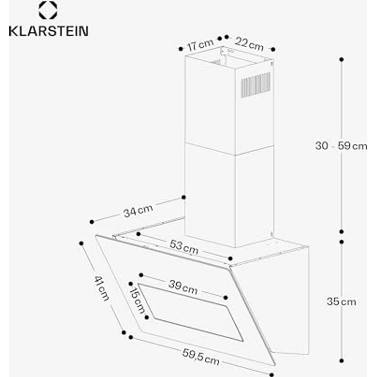 Klarstein SleekAir Dunstabzugshaube 60 cm, Kopffreihaube, 686 m³/h, A++ Energieeffizienz, Touch-Bedienfeld, LED-Beleuchtung 2700-6500 K, Abluft & Umluft, rostfreier Stahl – Bild 7