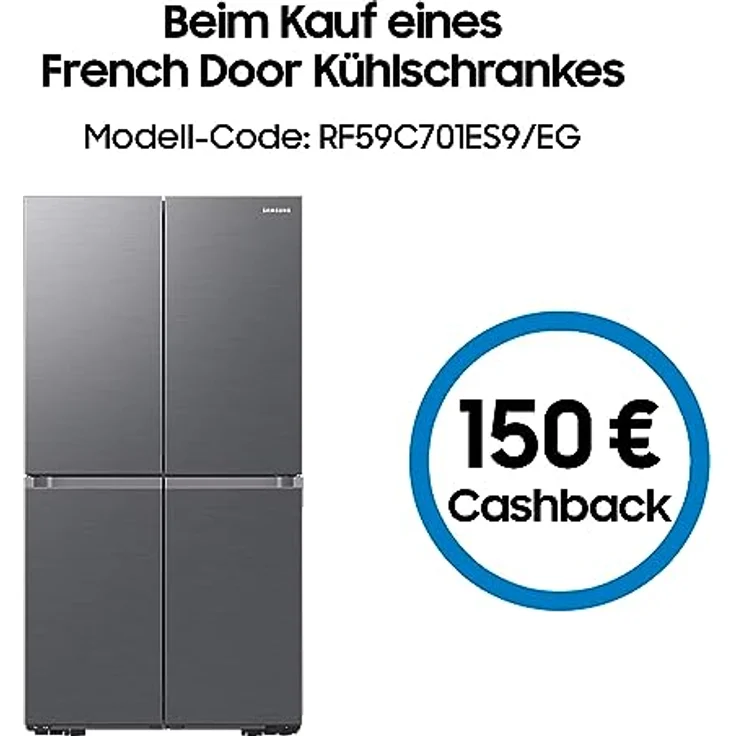 Samsung French-Door-Kühlschrank mit Gefrierfach, 178 cm, 649 l, AI Energy Mode (SmartThings), Auto Ice Maker, No Frost+, Edelstahl-Look, RF59C701ES9/EG – Bild 2