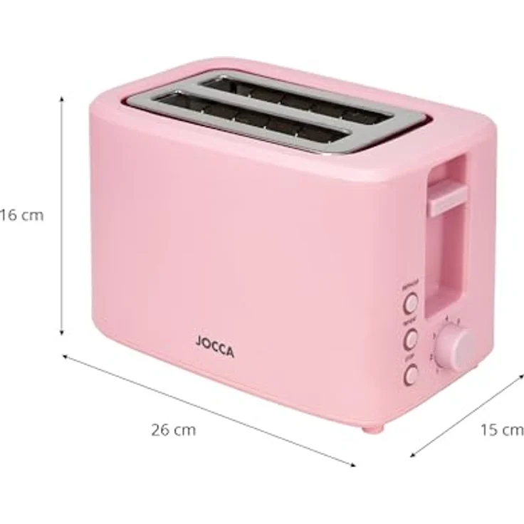 JOCCA Sweet Toaster Rosa, 700W mit 2 breiten Schlitzen, 7 Bräunungsstufen & Auftaufunktion – Bild 2