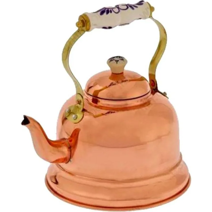 Ich-zapfe Teekessel, Kupfer Wasserkocher mit Porzellanhenkel, 1,5 L