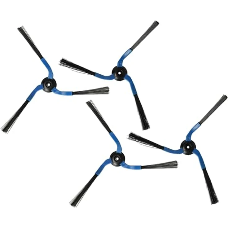 vhbw Seitenbürste für Samsung Navibot VCR8894, VCR8896, VCR8895 Haushalt, 4er Pack, 3 Arme, schwarz / blau – Bild 1