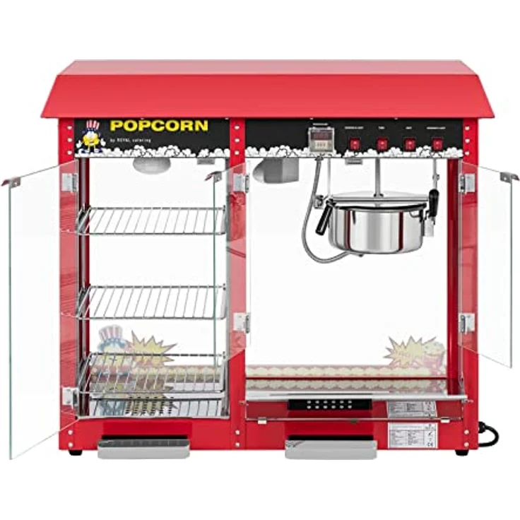 Royal Catering RCPC-16E Popcornmaschine Popcorn Maker Popcorn Bereiter Beheizter Auslage Rot – Bild 5