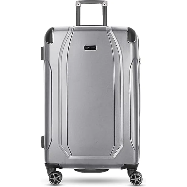 Bugatti Valencia Koffer & Trolley groß | Hergestellt aus ABS mit arretierbarer Griff, Kreuzpackgurt, 4 Rollen und einem TSA-Schloss | 51 cm x 30 cm x 77 cm – Bild 1