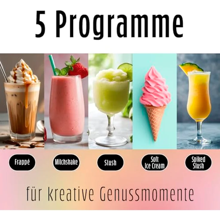 GOURMETmaxx FreezeUp Slush Eis Maschine, 2,8 L Slush Maker mit 5 Modi für Slushies, Milchshakes und Softeis – elektrisch, für bis zu 10 Personen – Bild 2