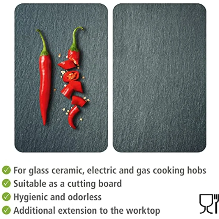 Wenko Herdabdeckplatte, Breite 52 cm, gehärtetes Glas – Bild 5