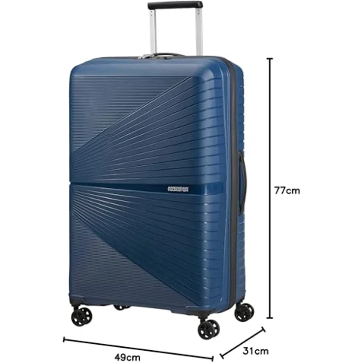 American Tourister® Hartschalen-Trolley Airconic 77, Leichtgewicht mit 4 Rollen und TSA-Zahlenschloss, Blau – Bild 4