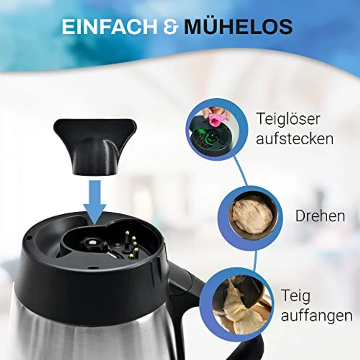 Mix-Slider ® Teiglöser Teigblume für Thermomix, Zubehör für Vorwerk Küchenmaschine TM5 + TM6 3D gedruckt Made in Germany (Schwarz) – Bild 2
