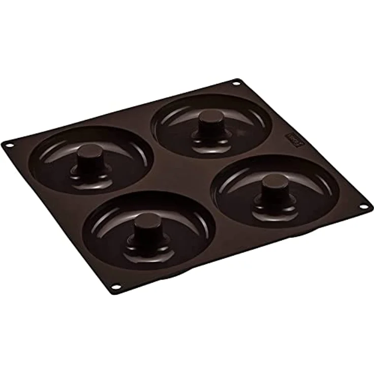 Lurch 85088 FlexiForm Bagels 4fach - Silikonbackform für 4 Bagels (11,8 cm) aus 100% BPA-freiem PlatinSilikon, Braun – Bild 2