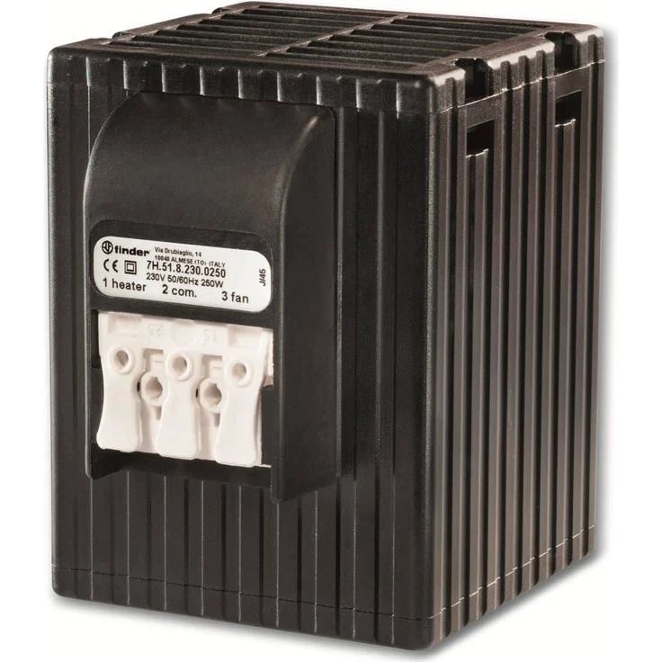Finder 7H.51.8.230.0250 Heizgebläse, 250 W PTC-Heizwiderstand, IP20, für Schaltschrankmontage, berührungssicher, -40 bis +50 °C – Bild 1