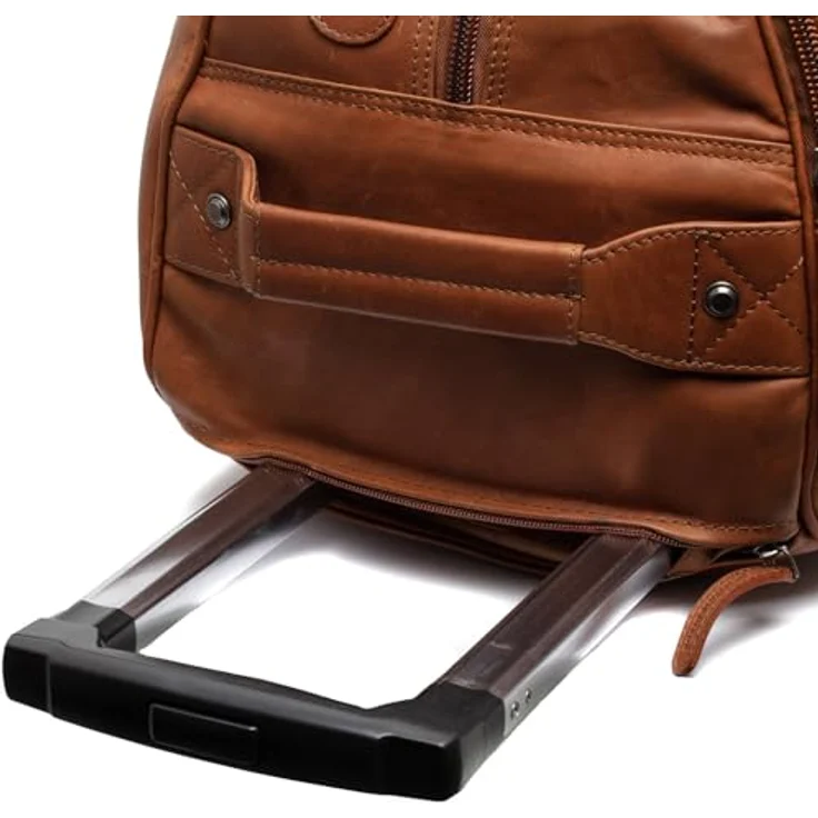 The Chesterfield Brand Wax Pull Up, 2 Rollen Reisetasche aus 100% Leder, 60 cm, braun – Bild 3