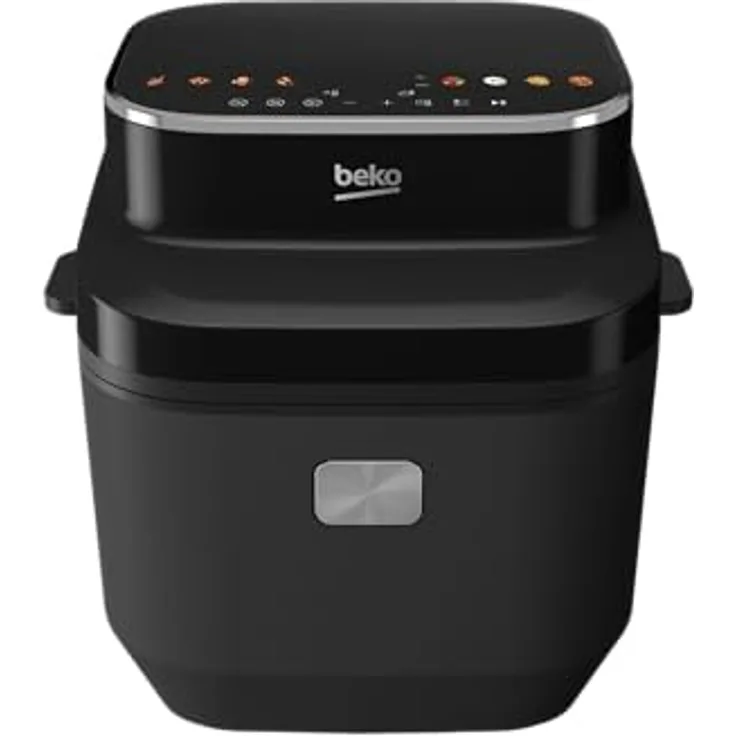 BEKO Digitale Luftfritteuse FRL5474B, 2570 W, 8 Kochprogramme, 7,6 l Fassungsvermögen, Dampfgaren, modernes Design