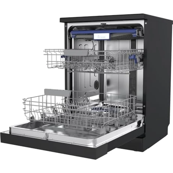 KKT KOLBE DW60FSS, 60 cm Geschirrspüler in Schwarz Silber, freistehend, Unterbaufähig, 14 Maßgedecke, 7 Programme, automatische Türöffnung, Besteckschublade, LED-Beleuchtung, höhenverstellbar – Bild 4