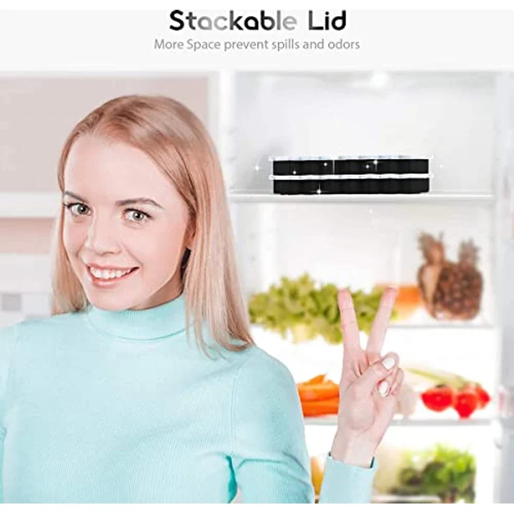 YouJabz Silikon Eiswürfelform, 2er Pack mit 37-Fach Eiswürfeln, stapelbar mit Deckel, LFGB zertifiziert und BPA frei, schwarz – Bild 5