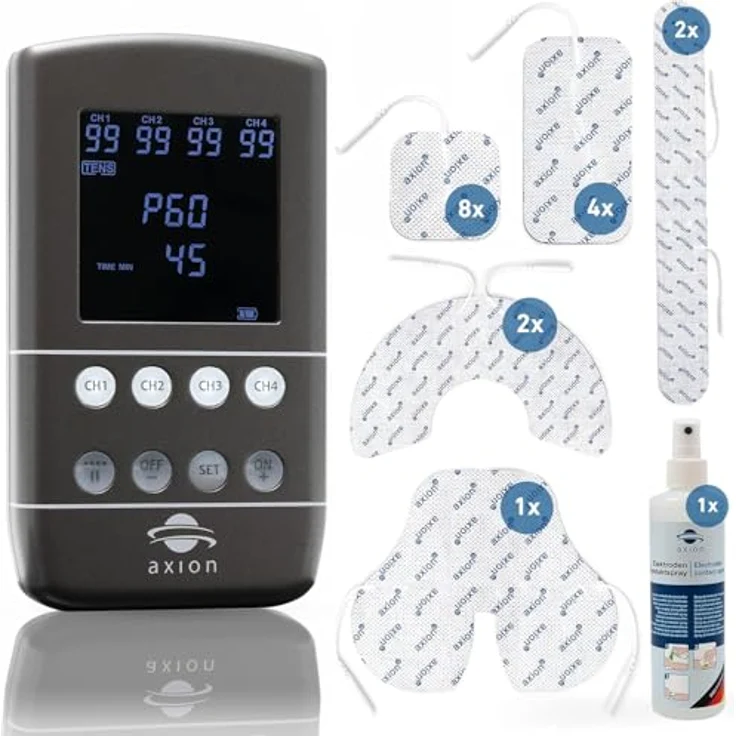 Axion STIM-PRO X9B TENS-EMS-Gerät, 4-Kanal mit Akku, 60 Programme, Elektrodenset, Neuheit 2025 – Bild 1