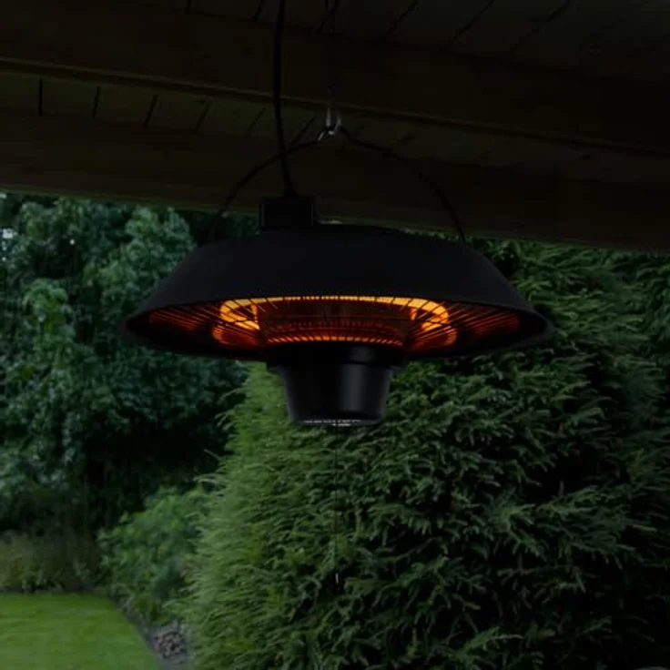 VONROC Heater Ustica, hängender Infrarot Heizstrahler 1500W, mattschwarz, IP44, sofortige Wärme für Terrasse und Balkon – Bild 4