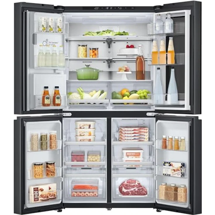 LG GMG960EVJE Multi-Door mit InstaView, Eis-, Crushed Ice- und Wasserspender, 635 L Kapazität, Fensteranschluss, Essence Black Steel – Bild 4