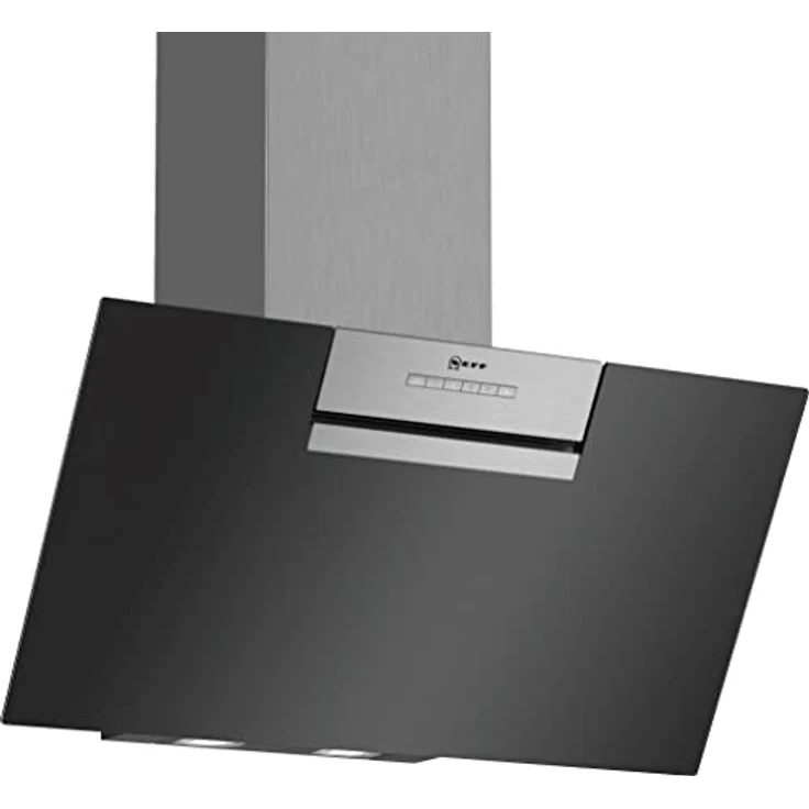 Neff N 30 D85IEE1S0, Motorhaube, Kamin abgewinkelt, Breite: 80 cm, Tiefe: 43.4 cm, Absaugung und Rückführung (mit zusätzlichem Rückführungsset), Schwarz – Bild 2