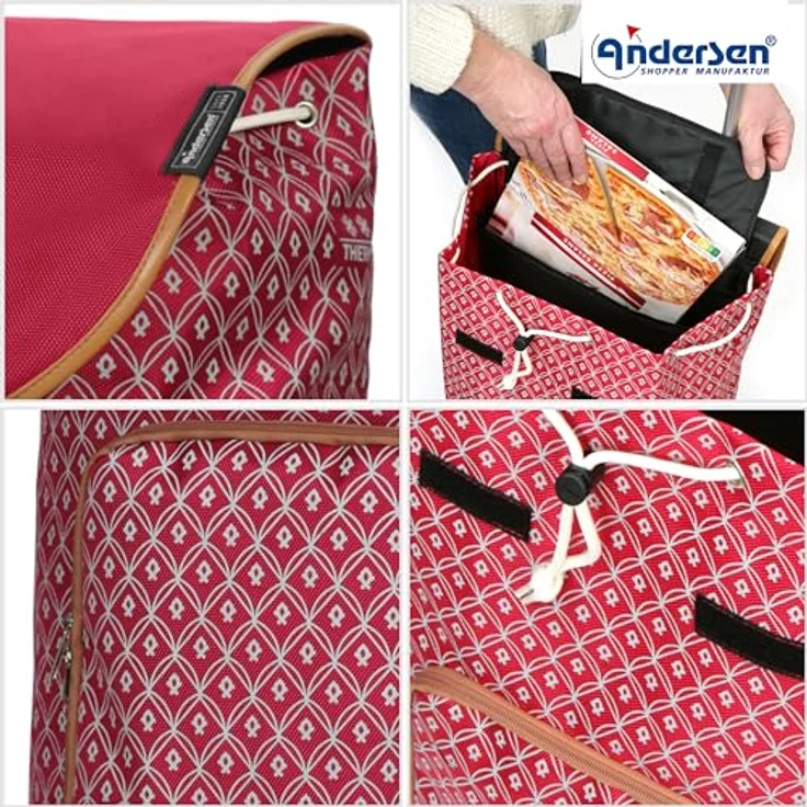 ANDERSEN Einkaufstrolley Royal Shopper Famke rot 47 L modisch, Thermo, Aluminium, klappbar, leichtgängig - Preisvergleich – Bild 5