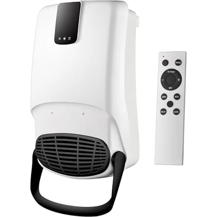 Sannover Zenuos 2000 W Elektrischer Handtuchtrockner mit Heiz- und Ventilatormodus, LED-Touchscreen, Infrarot-Fernbedienung, kompakt, IP23