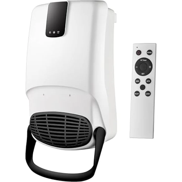 Sannover Zenuos 2000 W Elektrischer Handtuchtrockner mit Heiz- und Ventilatormodus, LED-Touchscreen, Infrarot-Fernbedienung, kompakt, IP23 – Bild 1