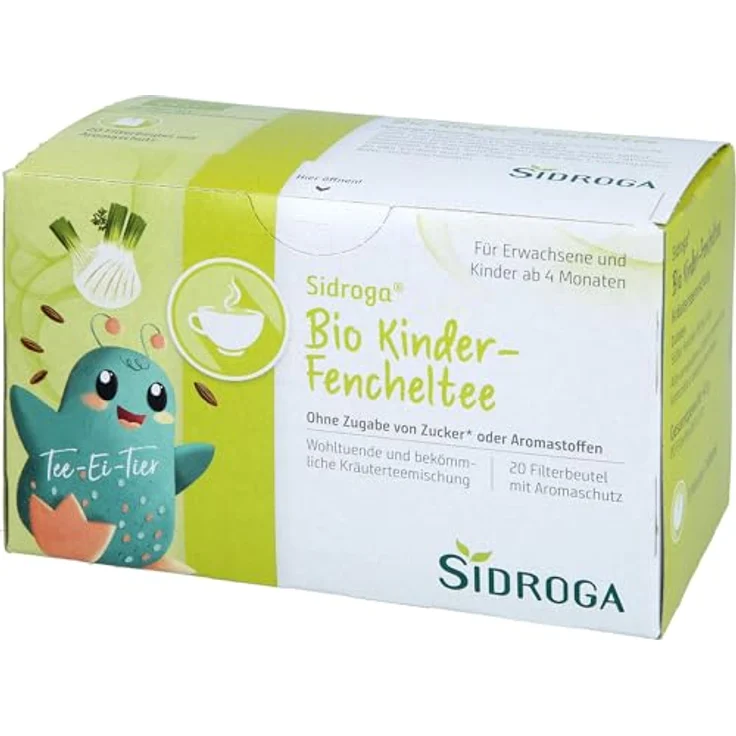 Sidroga Bio Kdr Fencheltee, Kräutertee für Kinder mit Fenchel und Anis, 20 Filterbeutel à 2,0 g – Bild 3