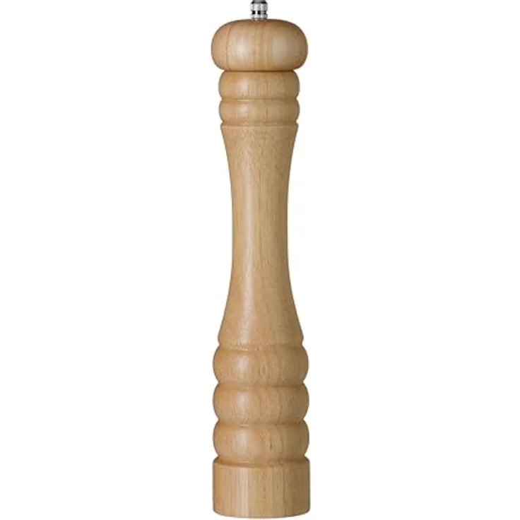 HENDI Salzmühle, Salzstreuer mit einstellbarem Keramik-Mahlwerk, ergonomische Form, Holz hell, 60x(H)315mm
