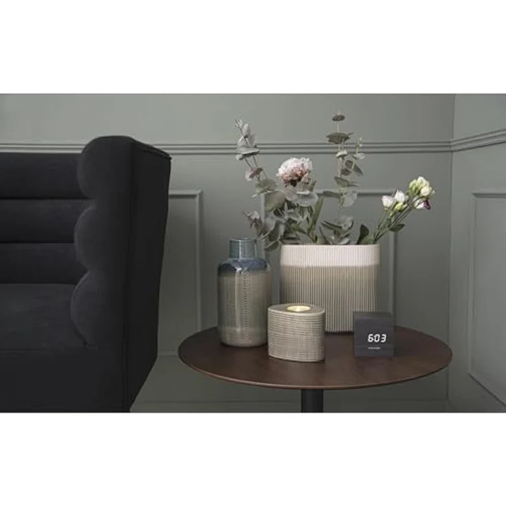 Karlsson Wecker Mini Cube, kompakter Holzfurnier-Wecker in Schwarz mit Alarmfunktion, 8x8x8cm für Schlafzimmer – Bild 3