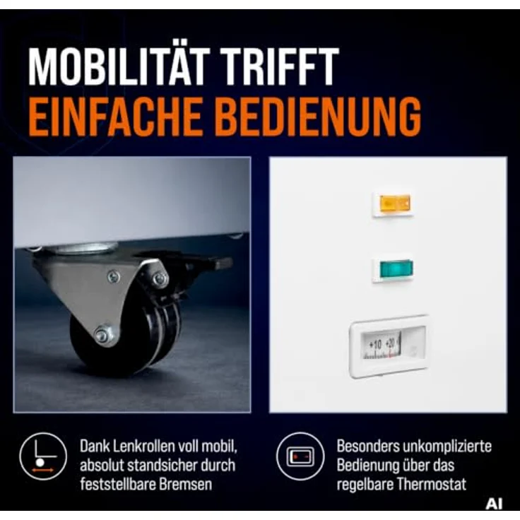 GASTROHERO Tiefkühltruhe 450, 355 Liter mit Glasschiebedeckel, 4 Rollen, abschließbar, -18 °C bis -22 °C – Bild 6