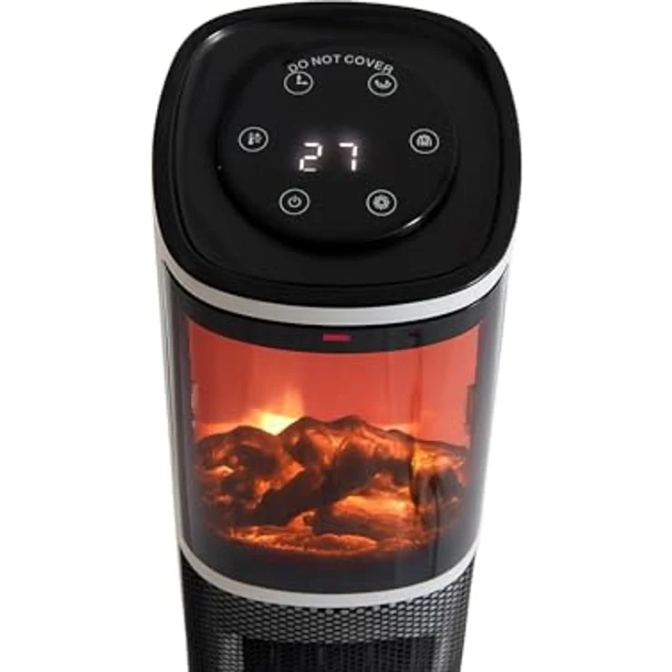 Sannover Elektro-Heizlüfter Lizeo 2000 W, Weiß, mit 2 Leistungsstufen, einstellbarem Thermostat und Flammeneffekt – Bild 2