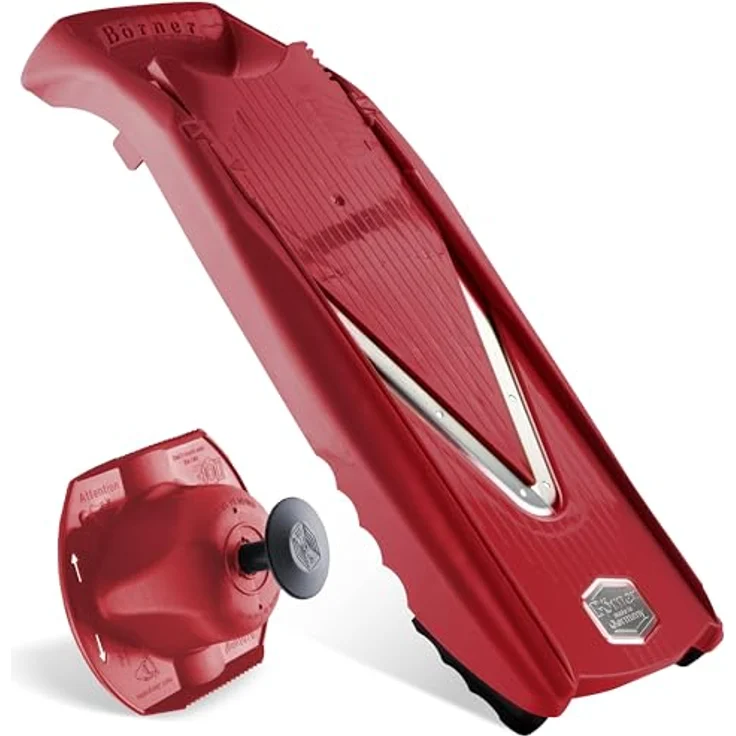 Börner Gemüsehobel V5 PowerLine Basis Set, Kunststoff, nur zum Schneiden von Scheiben rot – Bild 9