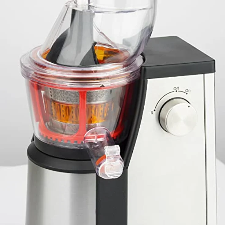 H.Koenig GSX22 Entsafter - 1 L - 3 verschiedene Filter für Sorbet, dicken Saft, dünnen Saft - Tresterbehälter - Spülmaschinenfest - Edelstahl - – Bild 4