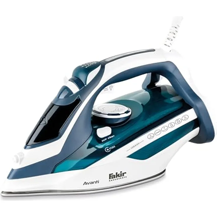 Fakir Avanti Dampfbügeleisen mit 2800 Watt, 150 g Dampfstoß, 480 ml Wassertank, Selbstreinigung, Anti-Tropf, Anti-Kalk, Thermostat, automatische Abschaltung