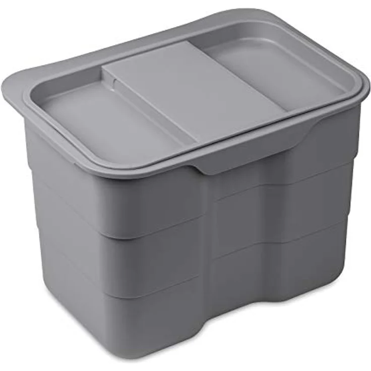 Biobin Multifunktionsbehälter 4,2 L grau mit Deckel 170 x 227 x 172 mm zum Einhängen Aufbewahrungsbox Abfallsammler von SO-TECH® – Bild 1