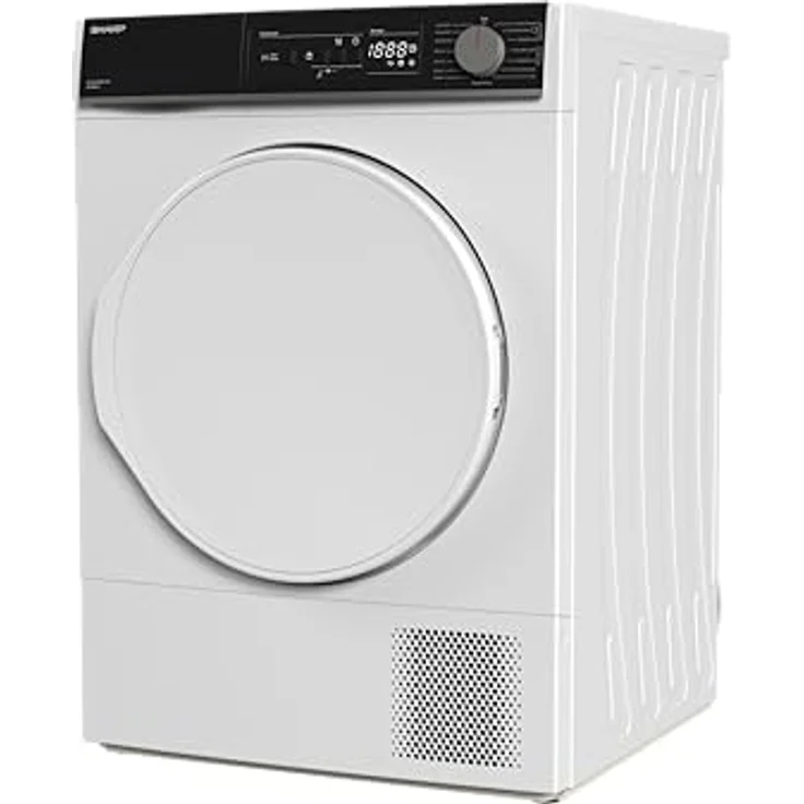 Sharp KD-NHA8S8P1W3-DE Wärmepumpentrockner, 8 kg, 15 Programme inkl. 30 Min. Kurzprogramm, Schontrommel mit LED-Beleuchtung, Weiß – Bild 3