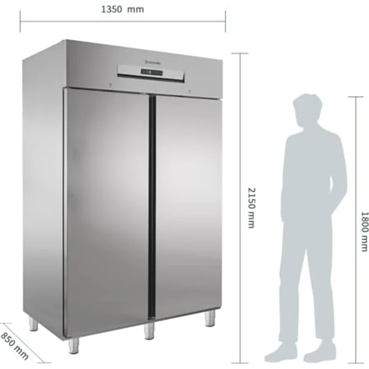GASTROHERO Kühlschrank PROFI 1400 GN 2/1 Superior, Edelstahl, 934 Liter Nettovolumen, mit digitalem Thermostat – Bild 5