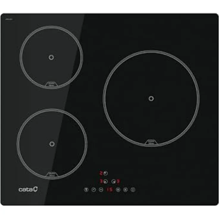 CATA Induktionsplatte IB 6403 E2 BK, 3 Kochzonen mit Booster-Funktion, Touch Control, AUTO-Konnektivität, 9 Leistungsstufen, Sicherheitsschloss, 59 cm, Schwarz