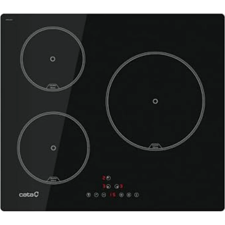 CATA Induktionsplatte IB 6403 E2 BK, 3 Kochzonen mit Booster-Funktion, Touch Control, AUTO-Konnektivität, 9 Leistungsstufen, Sicherheitsschloss, 59 cm, Schwarz – Bild 1
