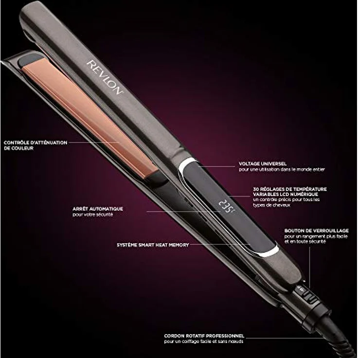 REVLON Pro Collection Salon Straight Extra-Lang Copper Glätteisen, 125 mm, RVST2175E für seidig glattes Haar – Bild 5