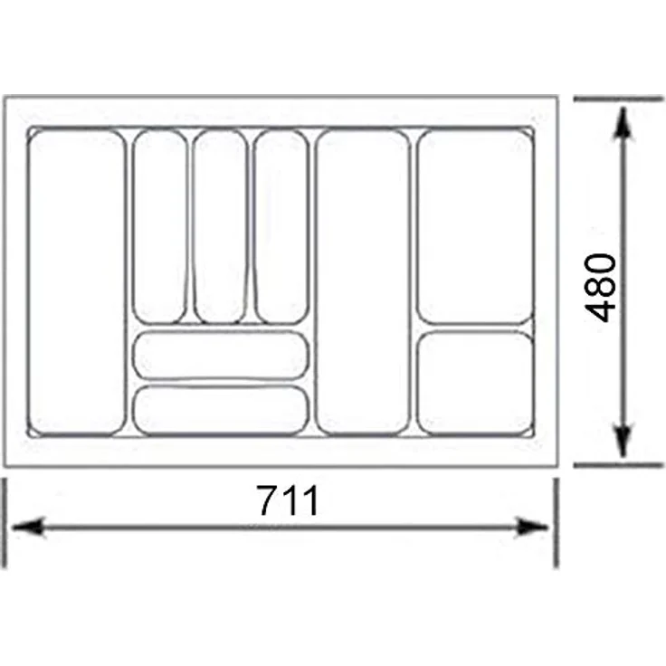 SO-TECH® Besteckeinsatz ORGA-BOX VIII Lavagrau perlstruktur, für 300-1200 mm Schubladenkorpuse, Polystyrol, raumsparende Fachaufteilung – Bild 3