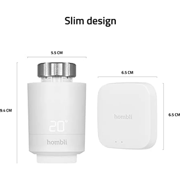 Hombli Smart Radiator Knob Starterpaket, 2 Thermostatventile mit Bluetooth/WiFi Hub, intelligente Heizkontrolle und Verbrauchsmesser – Bild 9