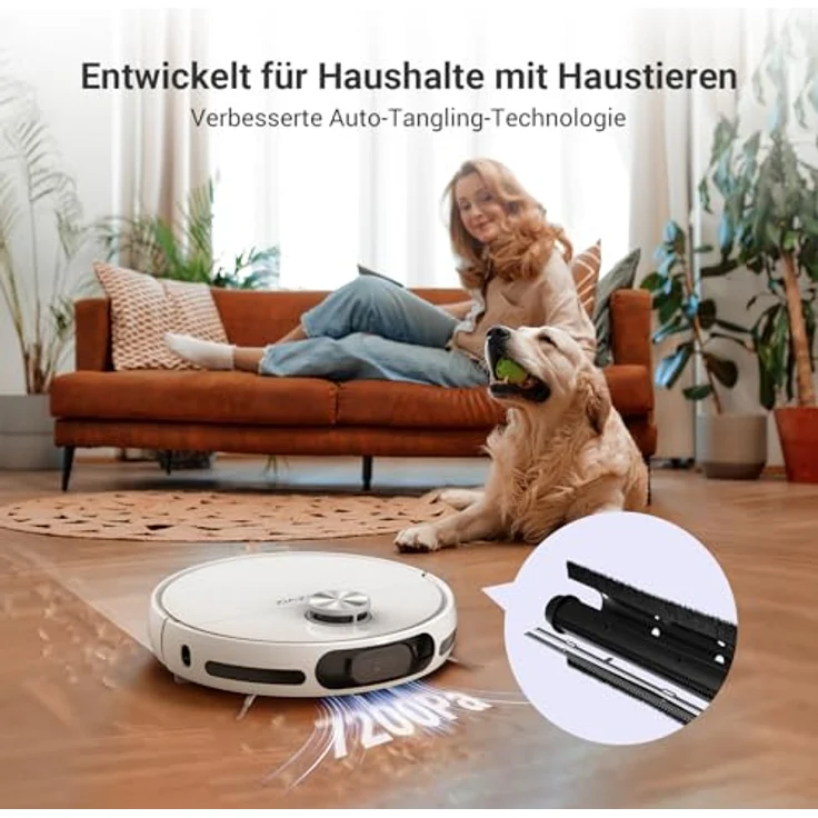 EZVIZ Saugroboter RS20 Pro mit Staubentleerung, Wasserwechsel und 7200 Pa Saugkraft, LDS LiDAR und 3D-Laser Navigation, Teppicherkennung, automatische Moppinstallation, weiß – Bild 5