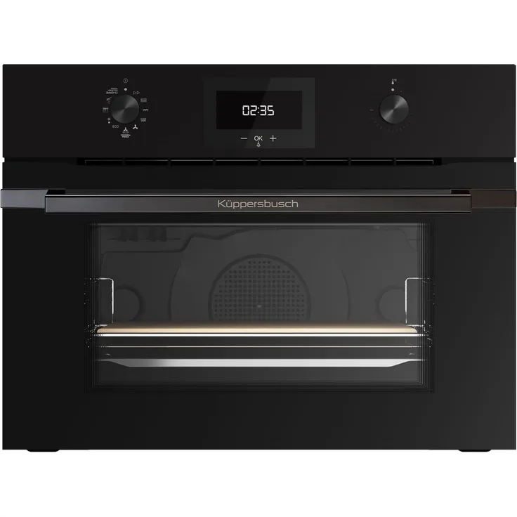 Küppersbusch CBP 6332.0 SE6 K-Series.3, Pyrolyse Compact Pizza-Backofen mit 44 Liter Garraum, 7 Backofenfunktionen und Selbstreinigung, Schwarz/Black Steel