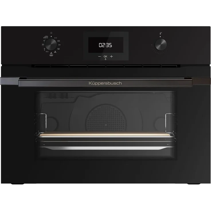 Küppersbusch CBP 6332.0 SE6 K-Series.3, Pyrolyse Compact Pizza-Backofen mit 44 Liter Garraum, 7 Backofenfunktionen und Selbstreinigung, Schwarz/Black Steel