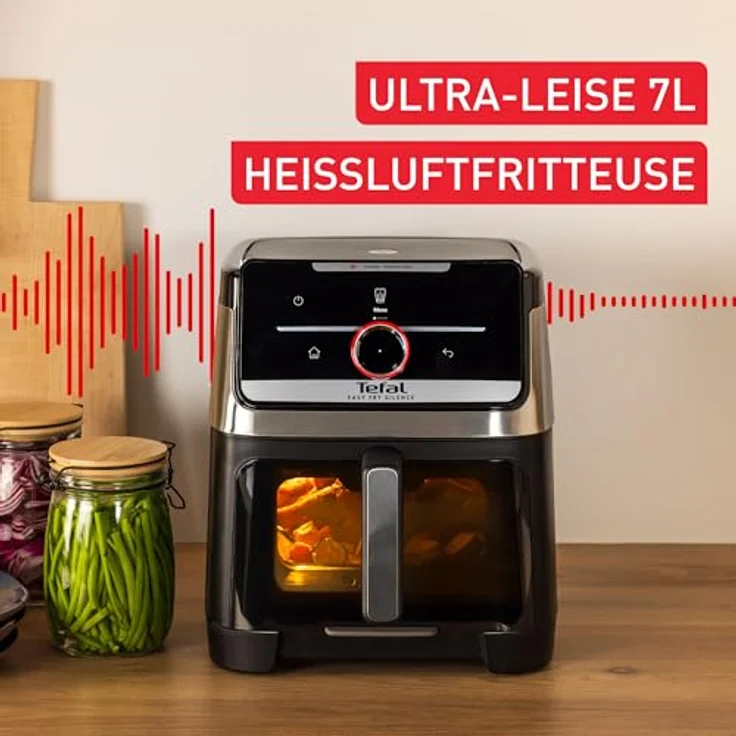 Tefal Heißluftfritteuse Easy Fry Smart & Silence XXL, 1800 W, 7L, 55 Programme, abnehmbares Frontelement, Sichtfenster, temperaturregulierbar 40°C - 220°C – Bild 3