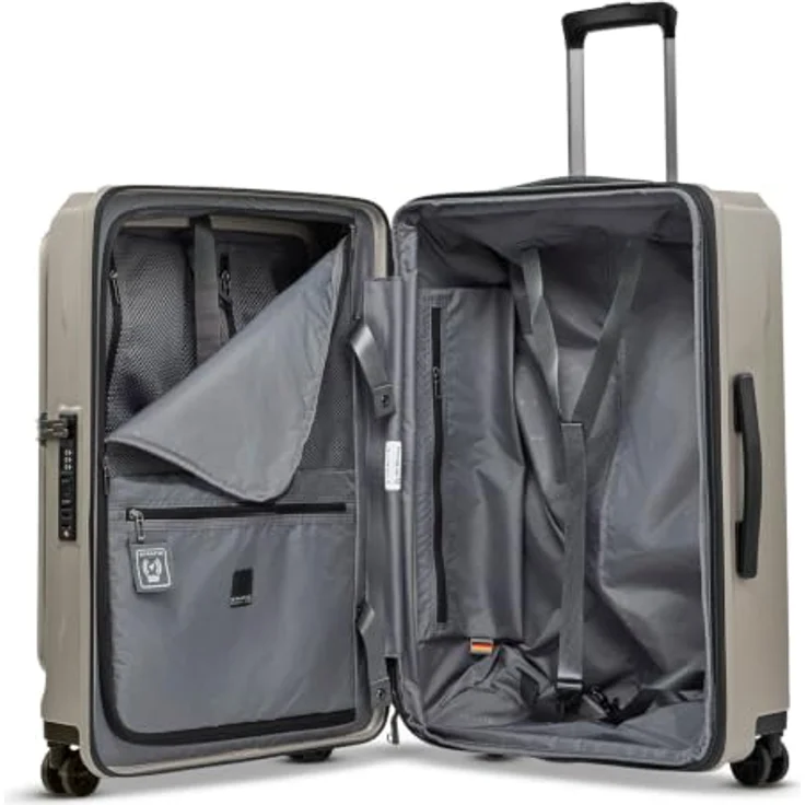 Stratic Phoenix 4 Rollen Trolley M 65 cm, silberfarben, 100% Polycarbonat mit Dehnfalte – Bild 6